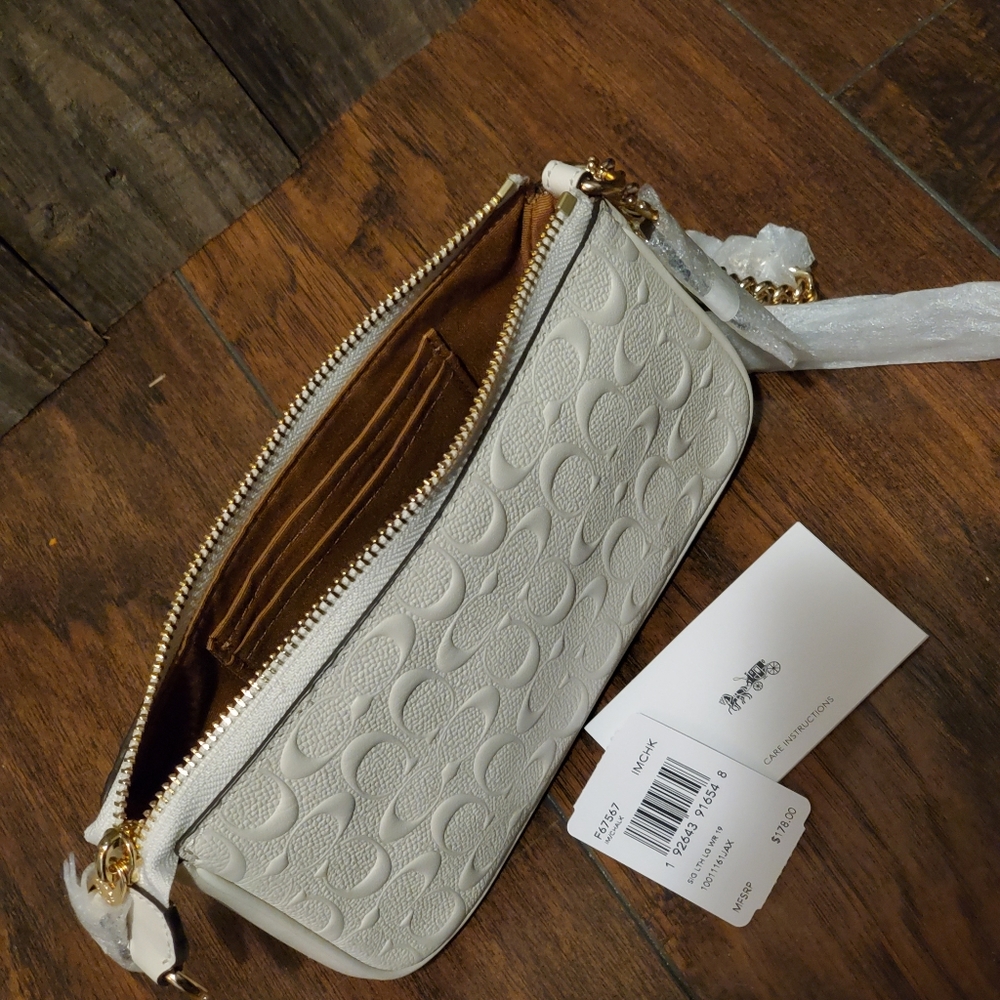 NWT COACH Clutch Chalk White Monogram - Picture 2 of 4